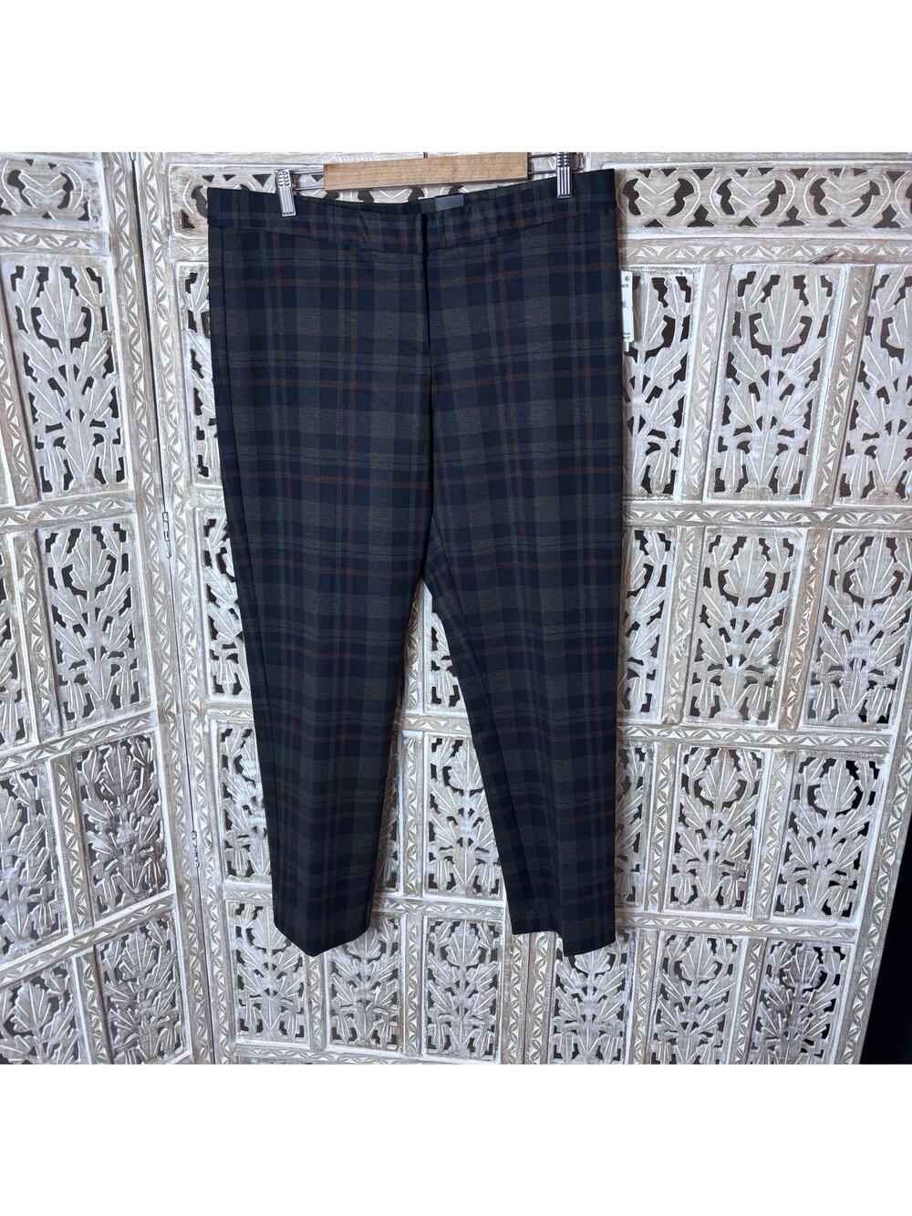 NWT Amanda + Chelsea Plaid Ankle Modest Modern Fit Pants Stretch Women’s Sz 16
